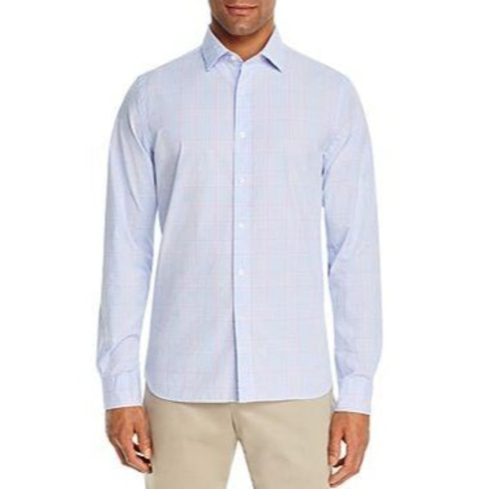Bloomingdales Purple Gingham Button Down Shirt- Small